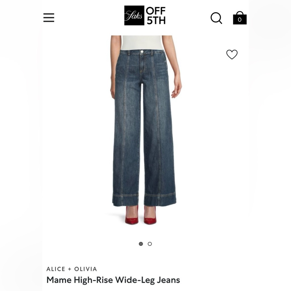 Alice + Olivia Mame High Rise Wide Leg, Size 25, NWT